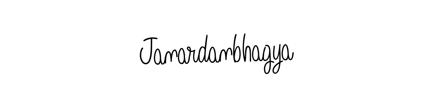 Create a beautiful signature design for name Janardanbhagya. With this signature (Angelique-Rose-font-FFP) fonts, you can make a handwritten signature for free. Janardanbhagya signature style 5 images and pictures png