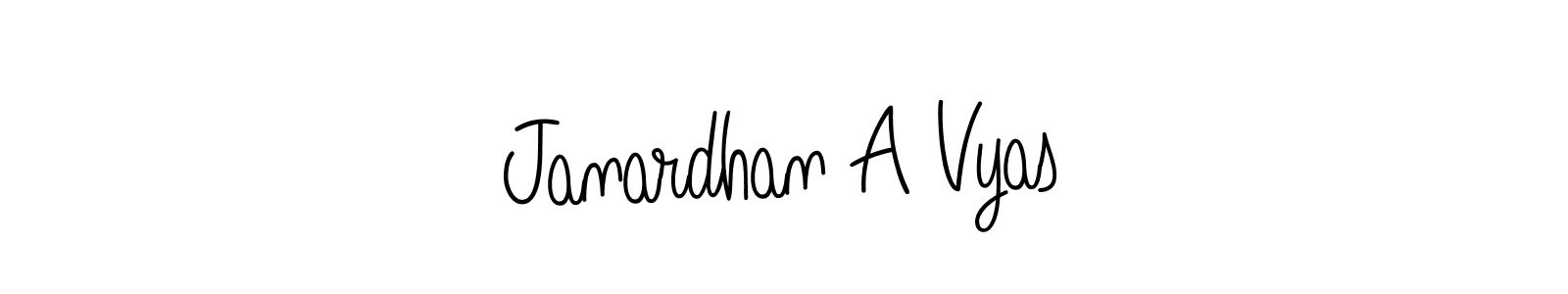 How to make Janardhan A Vyas name signature. Use Angelique-Rose-font-FFP style for creating short signs online. This is the latest handwritten sign. Janardhan A Vyas signature style 5 images and pictures png