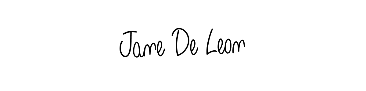 Make a beautiful signature design for name Jane De Leon. With this signature (Angelique-Rose-font-FFP) style, you can create a handwritten signature for free. Jane De Leon signature style 5 images and pictures png