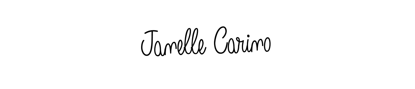 You should practise on your own different ways (Angelique-Rose-font-FFP) to write your name (Janelle Carino) in signature. don't let someone else do it for you. Janelle Carino signature style 5 images and pictures png