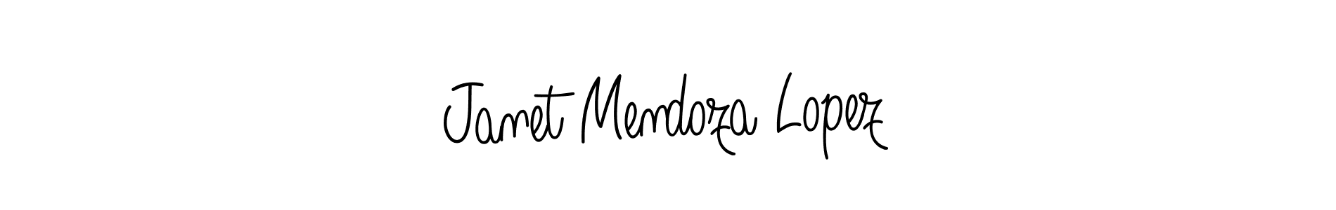 How to make Janet Mendoza Lopez name signature. Use Angelique-Rose-font-FFP style for creating short signs online. This is the latest handwritten sign. Janet Mendoza Lopez signature style 5 images and pictures png