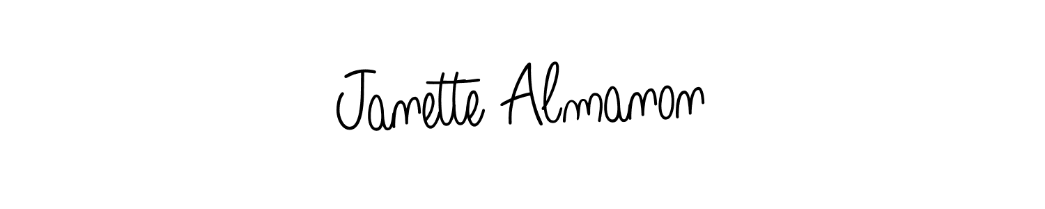 How to make Janette Almanon signature? Angelique-Rose-font-FFP is a professional autograph style. Create handwritten signature for Janette Almanon name. Janette Almanon signature style 5 images and pictures png