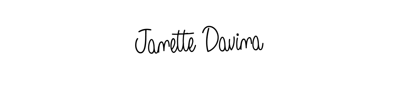 Make a beautiful signature design for name Janette Davina. With this signature (Angelique-Rose-font-FFP) style, you can create a handwritten signature for free. Janette Davina signature style 5 images and pictures png