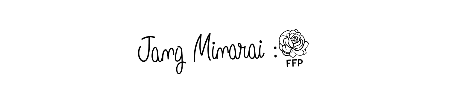 How to make Jang Minarai :3 signature? Angelique-Rose-font-FFP is a professional autograph style. Create handwritten signature for Jang Minarai :3 name. Jang Minarai :3 signature style 5 images and pictures png