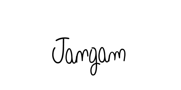 Jangam stylish signature style. Best Handwritten Sign (Angelique-Rose-font-FFP) for my name. Handwritten Signature Collection Ideas for my name Jangam. Jangam signature style 5 images and pictures png