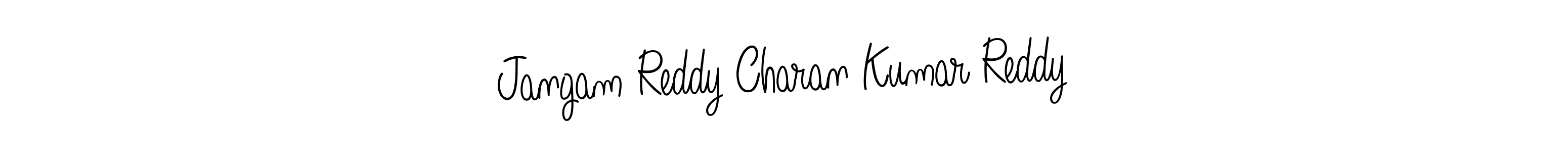Make a beautiful signature design for name Jangam Reddy Charan Kumar Reddy. With this signature (Angelique-Rose-font-FFP) style, you can create a handwritten signature for free. Jangam Reddy Charan Kumar Reddy signature style 5 images and pictures png