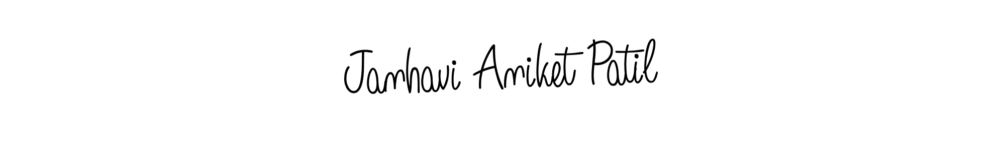 The best way (Angelique-Rose-font-FFP) to make a short signature is to pick only two or three words in your name. The name Janhavi Aniket Patil include a total of six letters. For converting this name. Janhavi Aniket Patil signature style 5 images and pictures png