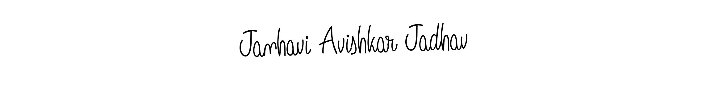 Create a beautiful signature design for name Janhavi Avishkar Jadhav. With this signature (Angelique-Rose-font-FFP) fonts, you can make a handwritten signature for free. Janhavi Avishkar Jadhav signature style 5 images and pictures png