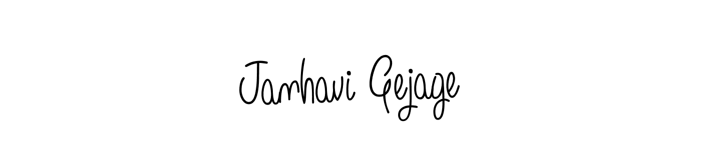 The best way (Angelique-Rose-font-FFP) to make a short signature is to pick only two or three words in your name. The name Janhavi Gejage include a total of six letters. For converting this name. Janhavi Gejage signature style 5 images and pictures png
