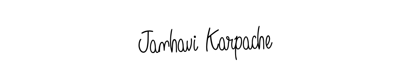 Create a beautiful signature design for name Janhavi Karpache. With this signature (Angelique-Rose-font-FFP) fonts, you can make a handwritten signature for free. Janhavi Karpache signature style 5 images and pictures png