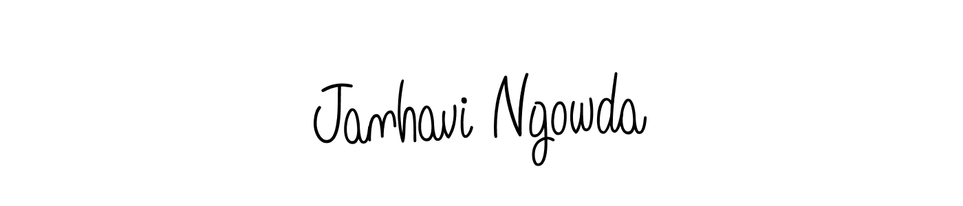 You should practise on your own different ways (Angelique-Rose-font-FFP) to write your name (Janhavi Ngowda) in signature. don't let someone else do it for you. Janhavi Ngowda signature style 5 images and pictures png
