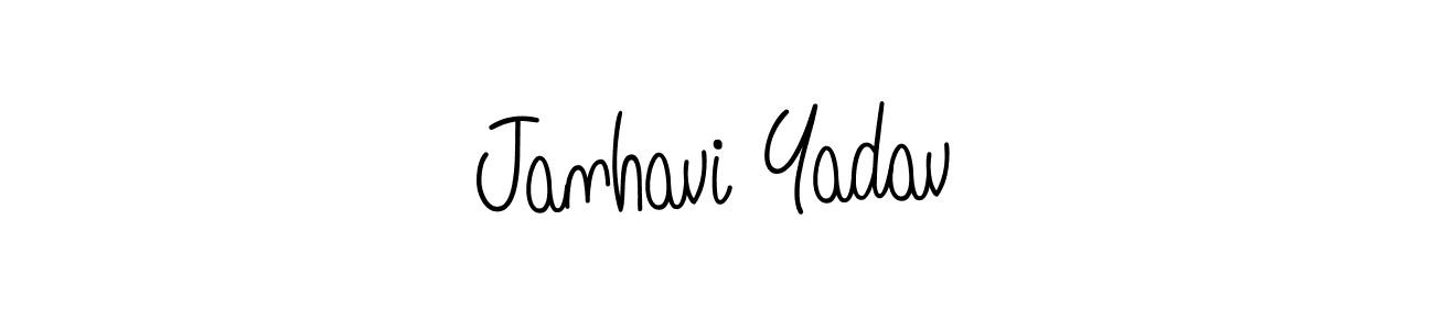 Use a signature maker to create a handwritten signature online. With this signature software, you can design (Angelique-Rose-font-FFP) your own signature for name Janhavi Yadav. Janhavi Yadav signature style 5 images and pictures png