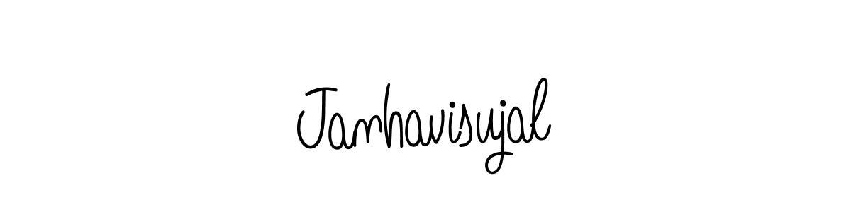 How to make Janhavisujal name signature. Use Angelique-Rose-font-FFP style for creating short signs online. This is the latest handwritten sign. Janhavisujal signature style 5 images and pictures png