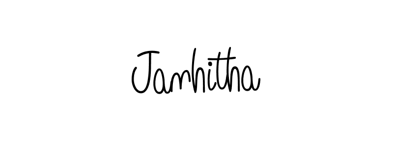 Design your own signature with our free online signature maker. With this signature software, you can create a handwritten (Angelique-Rose-font-FFP) signature for name Janhitha. Janhitha signature style 5 images and pictures png