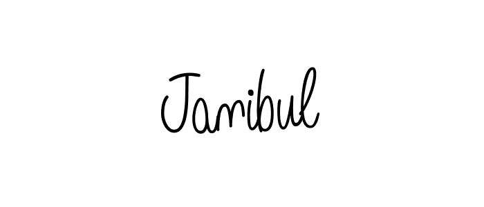 Make a beautiful signature design for name Janibul. With this signature (Angelique-Rose-font-FFP) style, you can create a handwritten signature for free. Janibul signature style 5 images and pictures png