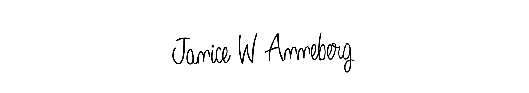 How to make Janice W Anneberg name signature. Use Angelique-Rose-font-FFP style for creating short signs online. This is the latest handwritten sign. Janice W Anneberg signature style 5 images and pictures png