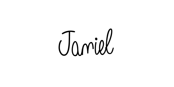 Design your own signature with our free online signature maker. With this signature software, you can create a handwritten (Angelique-Rose-font-FFP) signature for name Janiel. Janiel signature style 5 images and pictures png