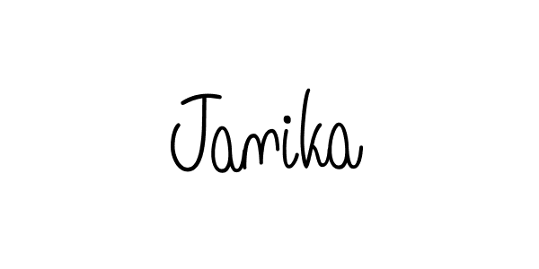 Make a beautiful signature design for name Janika. With this signature (Angelique-Rose-font-FFP) style, you can create a handwritten signature for free. Janika signature style 5 images and pictures png