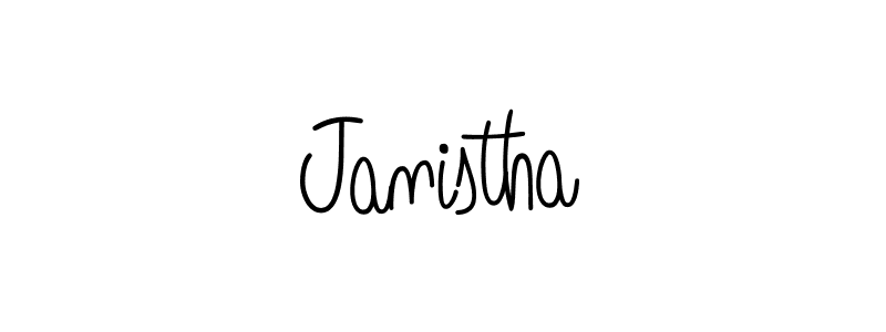 Use a signature maker to create a handwritten signature online. With this signature software, you can design (Angelique-Rose-font-FFP) your own signature for name Janistha. Janistha signature style 5 images and pictures png