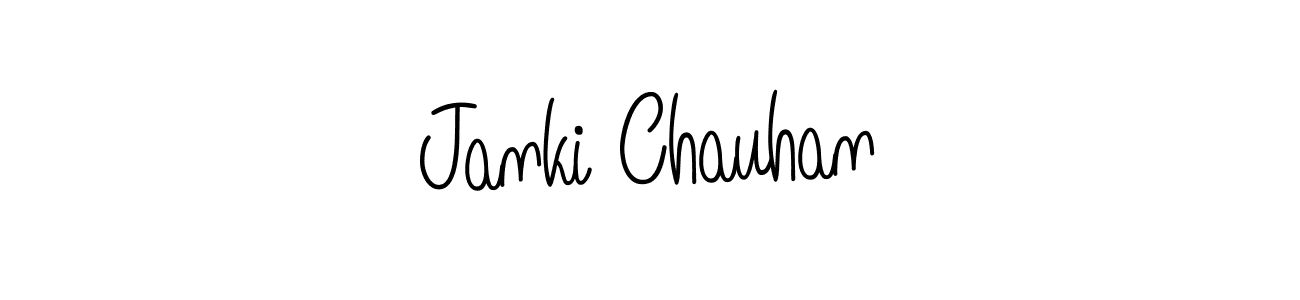You should practise on your own different ways (Angelique-Rose-font-FFP) to write your name (Janki Chauhan) in signature. don't let someone else do it for you. Janki Chauhan signature style 5 images and pictures png