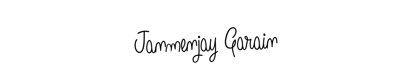 How to make Janmenjay Garain name signature. Use Angelique-Rose-font-FFP style for creating short signs online. This is the latest handwritten sign. Janmenjay Garain signature style 5 images and pictures png