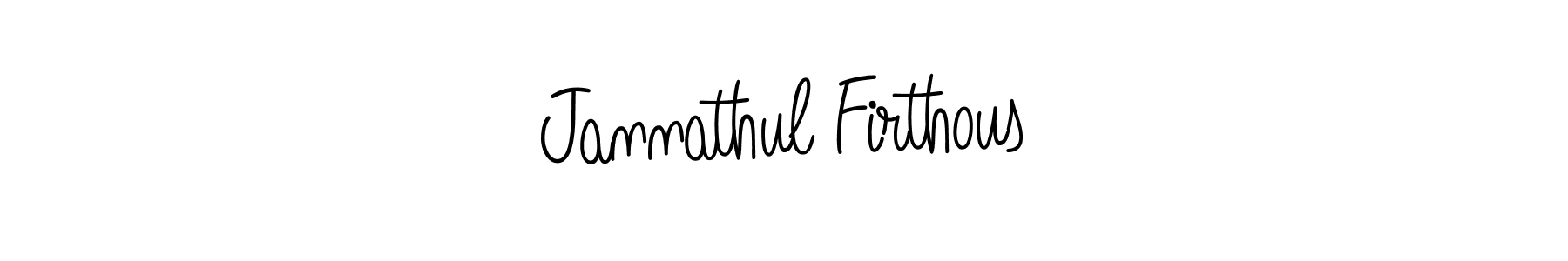 Also we have Jannathul Firthous name is the best signature style. Create professional handwritten signature collection using Angelique-Rose-font-FFP autograph style. Jannathul Firthous signature style 5 images and pictures png