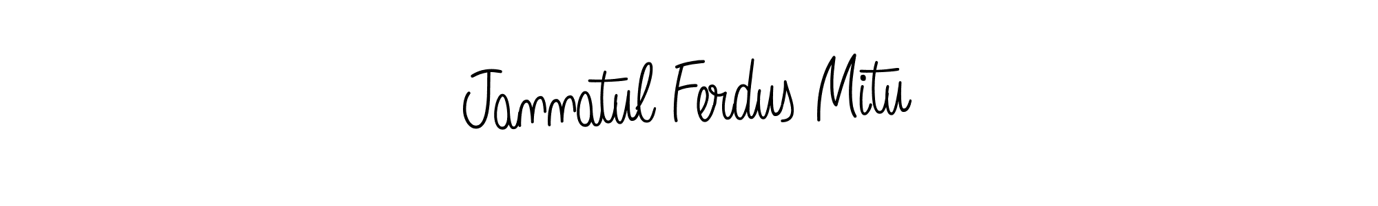 How to make Jannatul Ferdus Mitu name signature. Use Angelique-Rose-font-FFP style for creating short signs online. This is the latest handwritten sign. Jannatul Ferdus Mitu signature style 5 images and pictures png