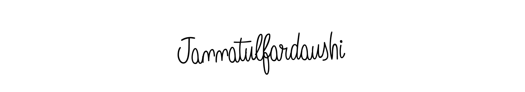 Make a beautiful signature design for name Jannatulfardaushi. With this signature (Angelique-Rose-font-FFP) style, you can create a handwritten signature for free. Jannatulfardaushi signature style 5 images and pictures png