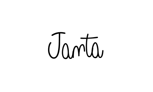 Make a beautiful signature design for name Janta. With this signature (Angelique-Rose-font-FFP) style, you can create a handwritten signature for free. Janta signature style 5 images and pictures png