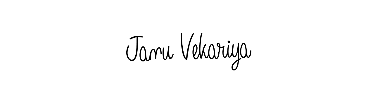 It looks lik you need a new signature style for name Janu Vekariya. Design unique handwritten (Angelique-Rose-font-FFP) signature with our free signature maker in just a few clicks. Janu Vekariya signature style 5 images and pictures png
