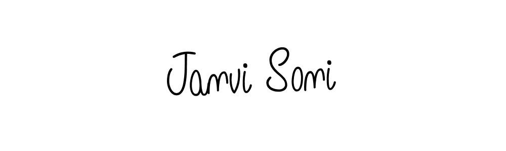 You should practise on your own different ways (Angelique-Rose-font-FFP) to write your name (Janvi Soni) in signature. don't let someone else do it for you. Janvi Soni signature style 5 images and pictures png