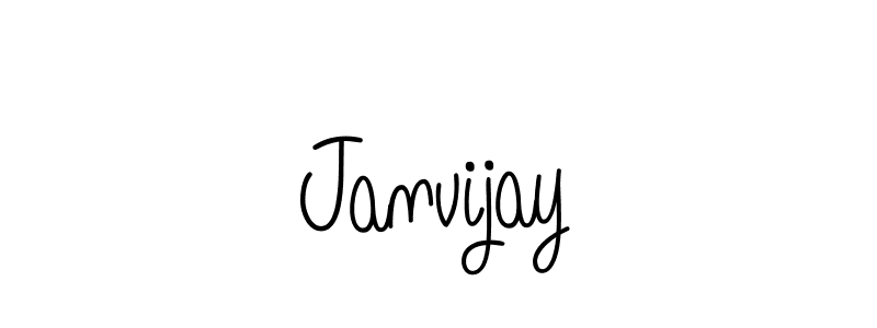Use a signature maker to create a handwritten signature online. With this signature software, you can design (Angelique-Rose-font-FFP) your own signature for name Janvijay. Janvijay signature style 5 images and pictures png