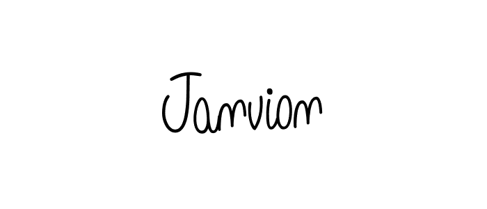 Make a beautiful signature design for name Janvion. With this signature (Angelique-Rose-font-FFP) style, you can create a handwritten signature for free. Janvion signature style 5 images and pictures png