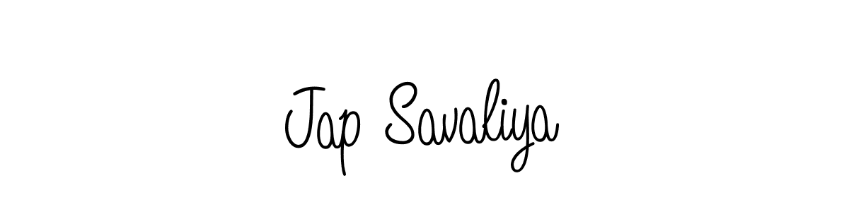 Create a beautiful signature design for name Jap Savaliya. With this signature (Angelique-Rose-font-FFP) fonts, you can make a handwritten signature for free. Jap Savaliya signature style 5 images and pictures png