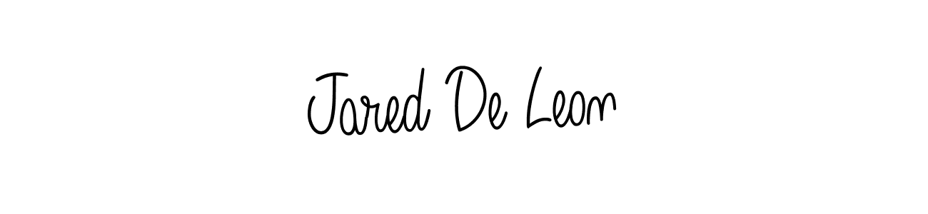 Make a beautiful signature design for name Jared De Leon. With this signature (Angelique-Rose-font-FFP) style, you can create a handwritten signature for free. Jared De Leon signature style 5 images and pictures png