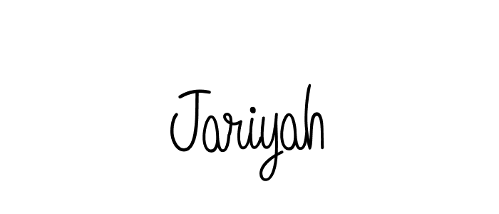 Use a signature maker to create a handwritten signature online. With this signature software, you can design (Angelique-Rose-font-FFP) your own signature for name Jariyah. Jariyah signature style 5 images and pictures png