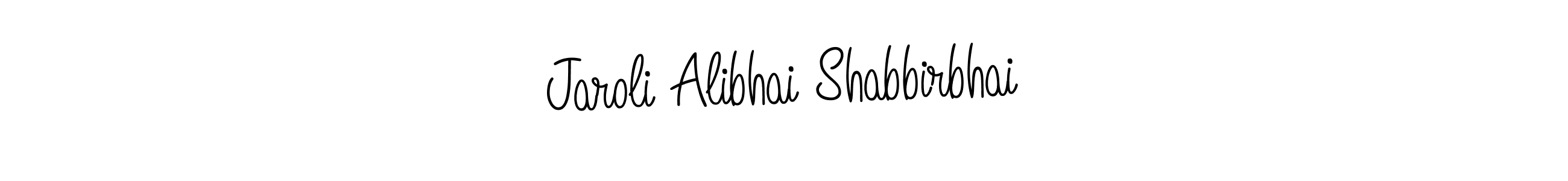 How to make Jaroli Alibhai Shabbirbhai name signature. Use Angelique-Rose-font-FFP style for creating short signs online. This is the latest handwritten sign. Jaroli Alibhai Shabbirbhai signature style 5 images and pictures png