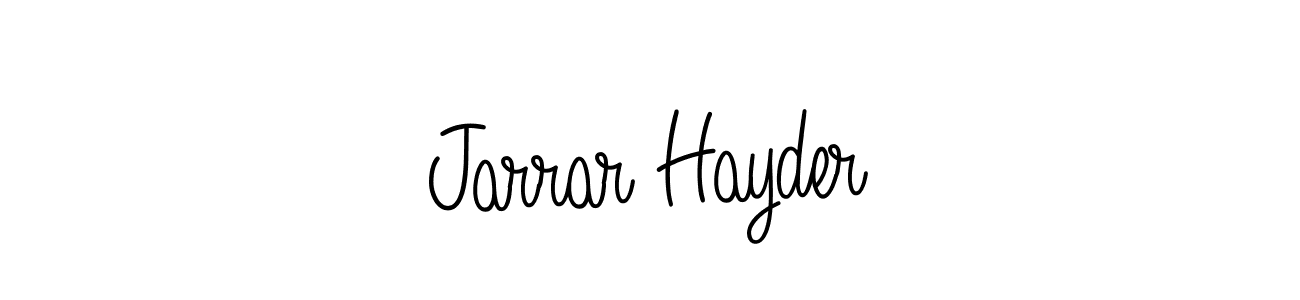 The best way (Angelique-Rose-font-FFP) to make a short signature is to pick only two or three words in your name. The name Jarrar Hayder include a total of six letters. For converting this name. Jarrar Hayder signature style 5 images and pictures png