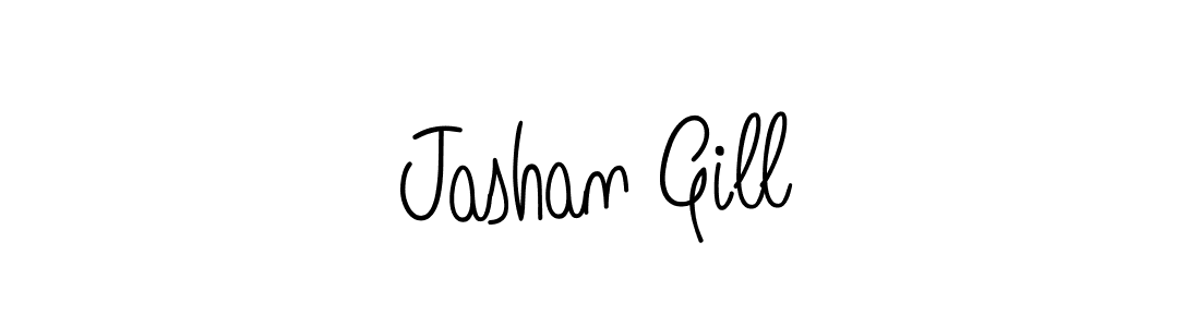 You should practise on your own different ways (Angelique-Rose-font-FFP) to write your name (Jashan Gill) in signature. don't let someone else do it for you. Jashan Gill signature style 5 images and pictures png