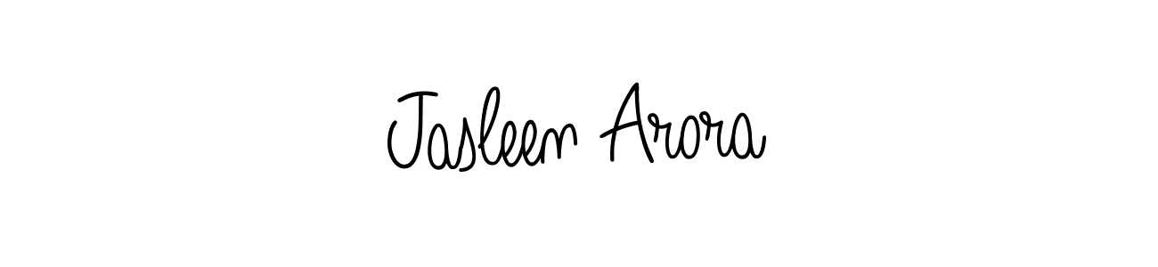 The best way (Angelique-Rose-font-FFP) to make a short signature is to pick only two or three words in your name. The name Jasleen Arora include a total of six letters. For converting this name. Jasleen Arora signature style 5 images and pictures png