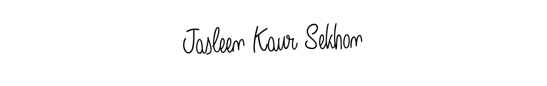 Use a signature maker to create a handwritten signature online. With this signature software, you can design (Angelique-Rose-font-FFP) your own signature for name Jasleen Kaur Sekhon. Jasleen Kaur Sekhon signature style 5 images and pictures png