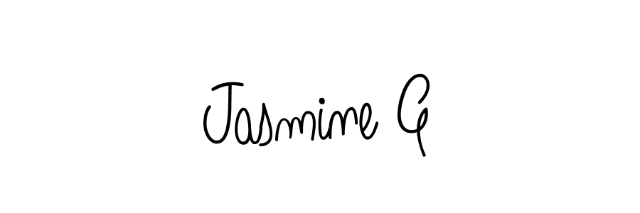 The best way (Angelique-Rose-font-FFP) to make a short signature is to pick only two or three words in your name. The name Jasmine G include a total of six letters. For converting this name. Jasmine G signature style 5 images and pictures png