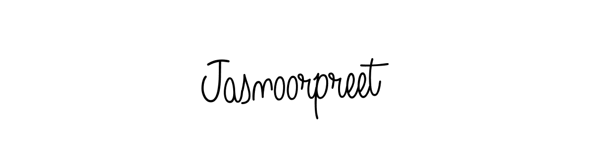 Make a beautiful signature design for name Jasnoorpreet. With this signature (Angelique-Rose-font-FFP) style, you can create a handwritten signature for free. Jasnoorpreet signature style 5 images and pictures png