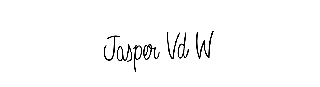 Jasper Vd W stylish signature style. Best Handwritten Sign (Angelique-Rose-font-FFP) for my name. Handwritten Signature Collection Ideas for my name Jasper Vd W. Jasper Vd W signature style 5 images and pictures png