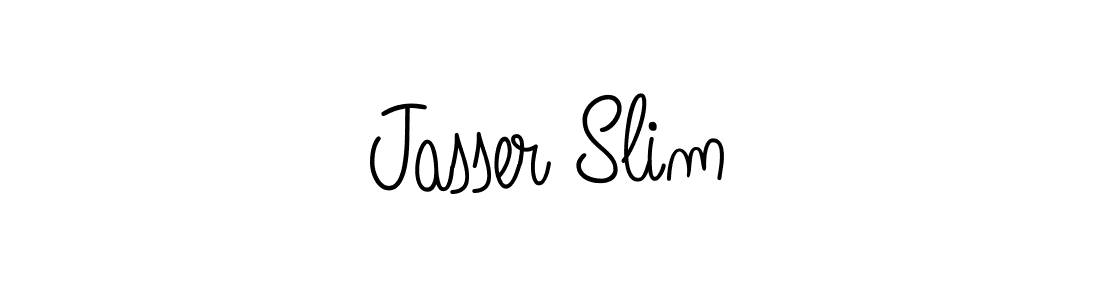 You should practise on your own different ways (Angelique-Rose-font-FFP) to write your name (Jasser Slim) in signature. don't let someone else do it for you. Jasser Slim signature style 5 images and pictures png