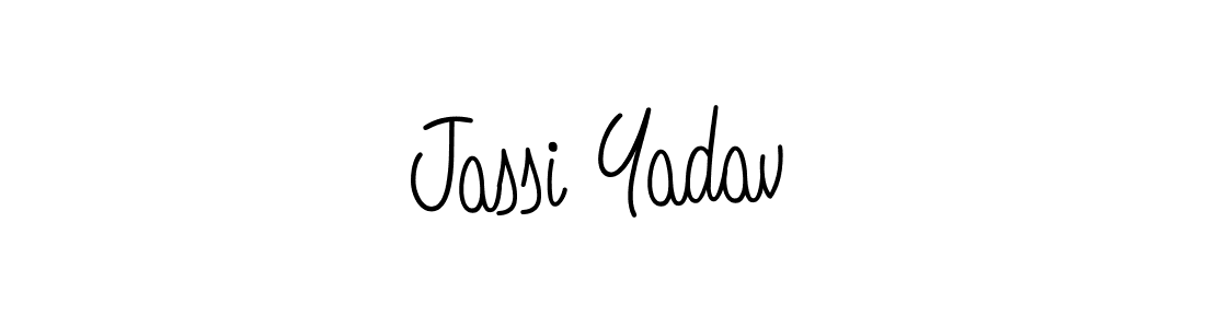 Use a signature maker to create a handwritten signature online. With this signature software, you can design (Angelique-Rose-font-FFP) your own signature for name Jassi Yadav. Jassi Yadav signature style 5 images and pictures png