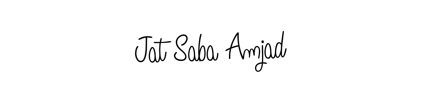 The best way (Angelique-Rose-font-FFP) to make a short signature is to pick only two or three words in your name. The name Jat Saba Amjad include a total of six letters. For converting this name. Jat Saba Amjad signature style 5 images and pictures png