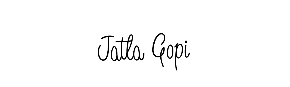 You should practise on your own different ways (Angelique-Rose-font-FFP) to write your name (Jatla Gopi) in signature. don't let someone else do it for you. Jatla Gopi signature style 5 images and pictures png