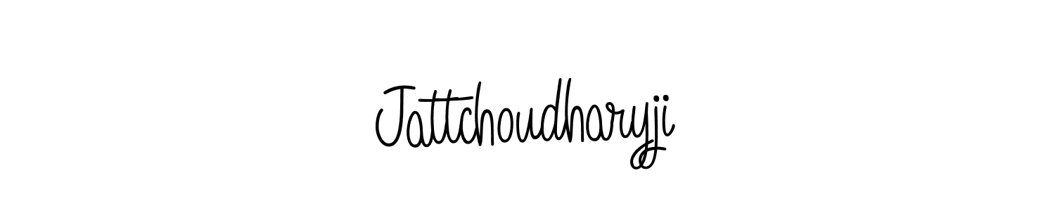 You should practise on your own different ways (Angelique-Rose-font-FFP) to write your name (Jattchoudharyji) in signature. don't let someone else do it for you. Jattchoudharyji signature style 5 images and pictures png