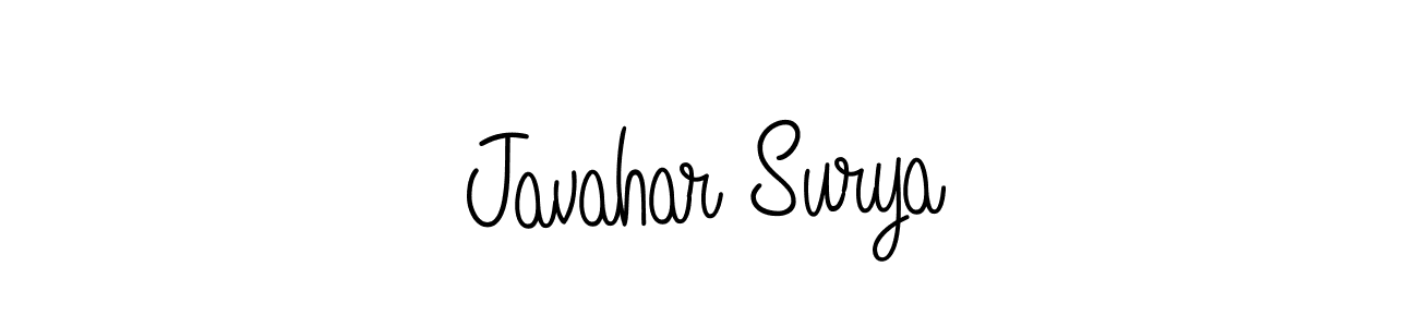 You should practise on your own different ways (Angelique-Rose-font-FFP) to write your name (Javahar Surya) in signature. don't let someone else do it for you. Javahar Surya signature style 5 images and pictures png